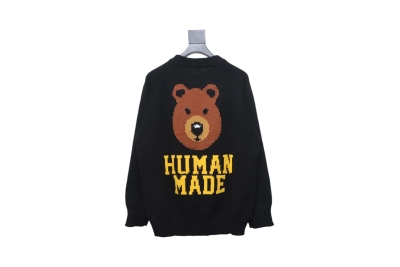 Human Made Bear Raglan Knit Sweater Black 01