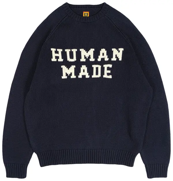 Human Made Bear Raglan Knit Sweater Navy