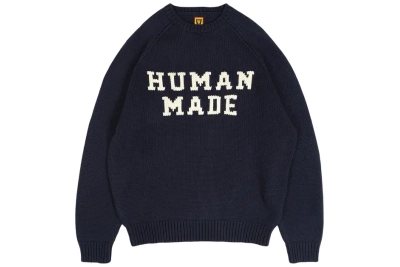 Human Made Bear Raglan Knit Sweater Navy 02