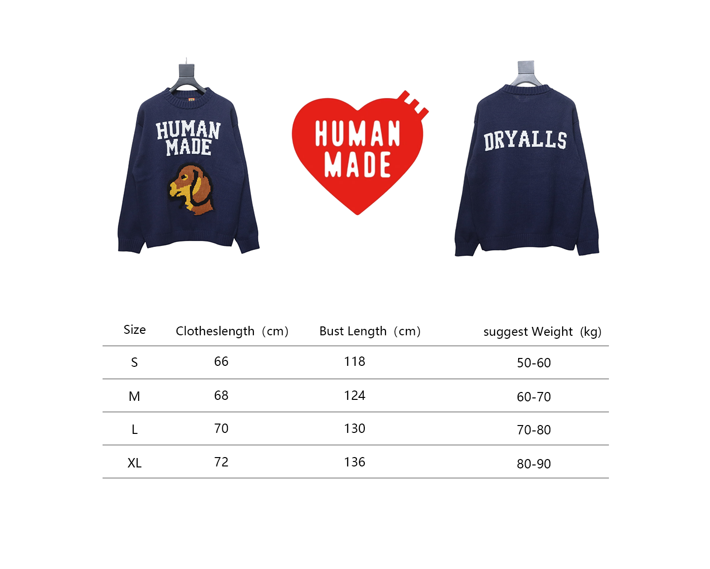 Human Made Dachs Knit Sweater Navy