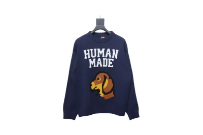 Human Made Dachs Knit Sweater Navy 01