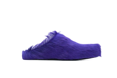 MARNI Long-Hair Calfskin Fussbett Sabot Purple 02