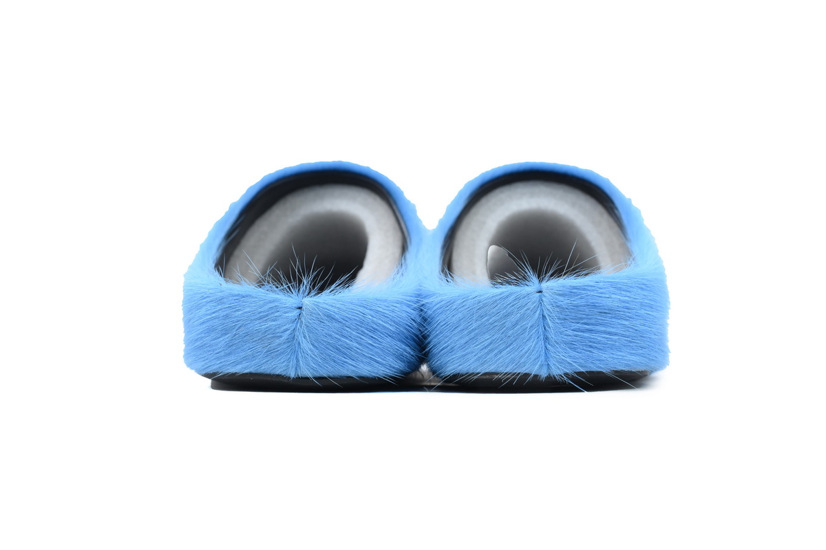 MARNI Long-Hair Calfskin Fussbett Sabot Blue
