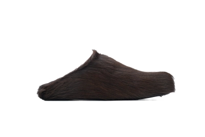 MARNI Long-Hair Calfskin Fussbett Sabot Brown 02