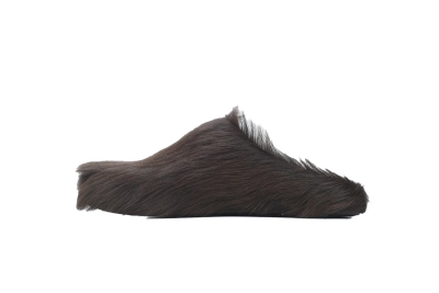 MARNI Long-Hair Calfskin Fussbett Sabot Brown 01