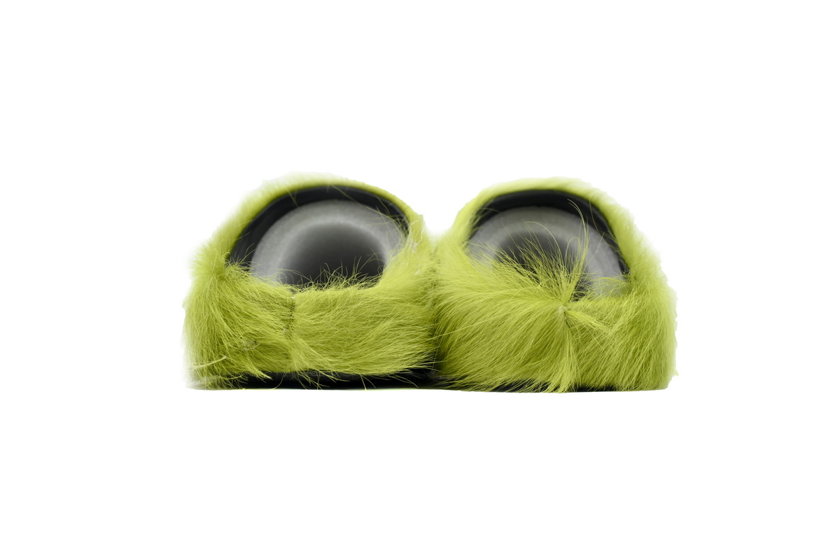 MARNI Long-Hair Calfskin Fussbett Sabot Green