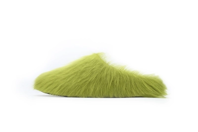 MARNI Long-Hair Calfskin Fussbett Sabot Green 01