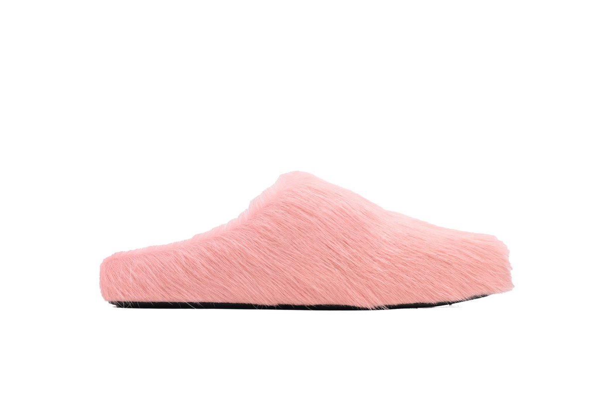 MARNI Long-Hair Calfskin Fussbett Sabot Pink