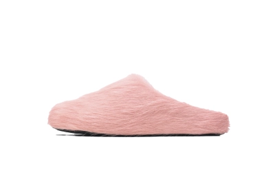 MARNI Long-Hair Calfskin Fussbett Sabot Pink 01