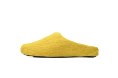 MARNI Long-Hair Calfskin Fussbett Sabot Yellow 01