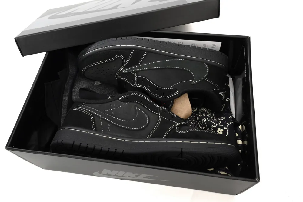 Jordan 1 Retro Low OG SP Travis Scott Black Phantom Reps Sneakers DM7866-001