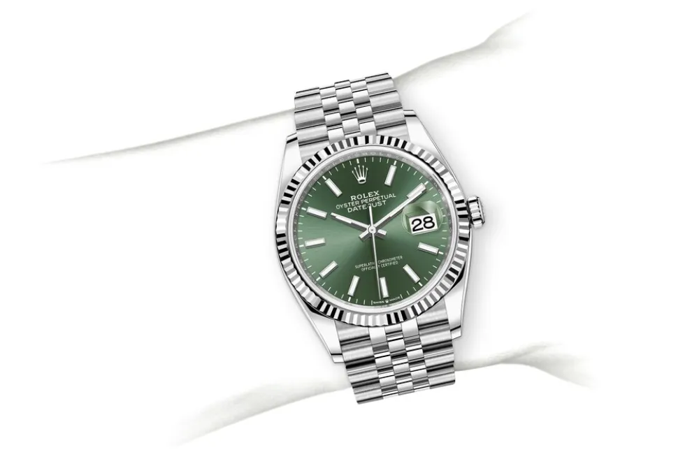 RSNOW Rolex Datejust 36 Oyster-36 mm-Oystersteel and White Gold Reference 126234 m126234-0051