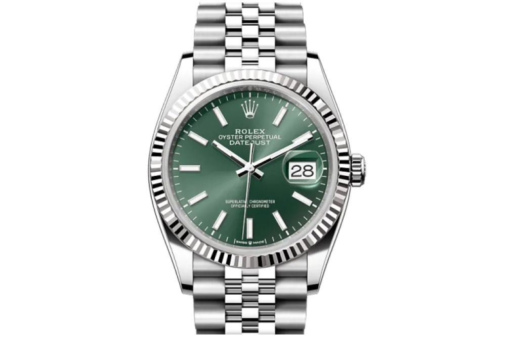 RSNOW Rolex Datejust 36 Oyster-36 mm-Oystersteel and White Gold Reference 126234 m126234-0051