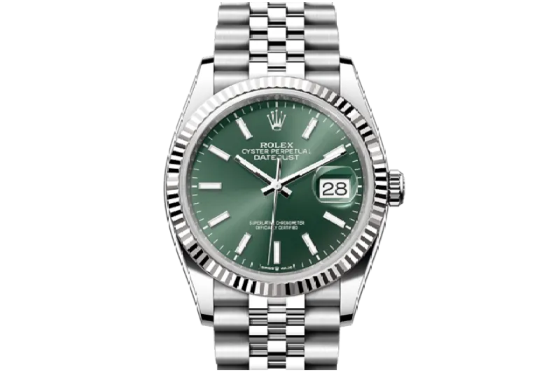 RSNOW Rolex Datejust 36 Oyster-36 mm-Oystersteel and White Gold Reference 126234 m126234-0051