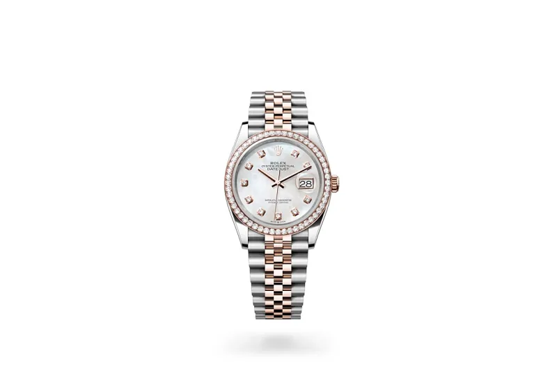 RSNOW Rolex Datejust 36 Oyster-36 mm-Oystersteel and Everose Gold and Diamonds Reference 126281RBR m126281RBR-0009