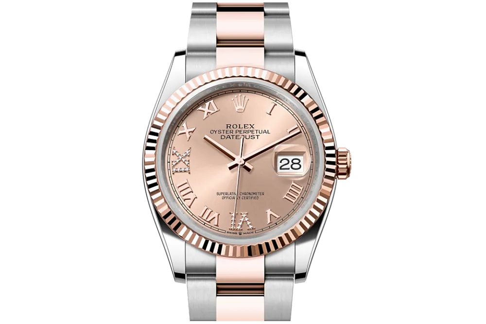 RSNOW Rolex Datejust 36 Oyster-36 mm-Oystersteel and Everose Gold Reference 126231 m126231-0028