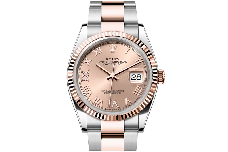 RSNOW Rolex Datejust 36 Oyster-36 mm-Oystersteel and Everose Gold Reference 126231 m126231-0028