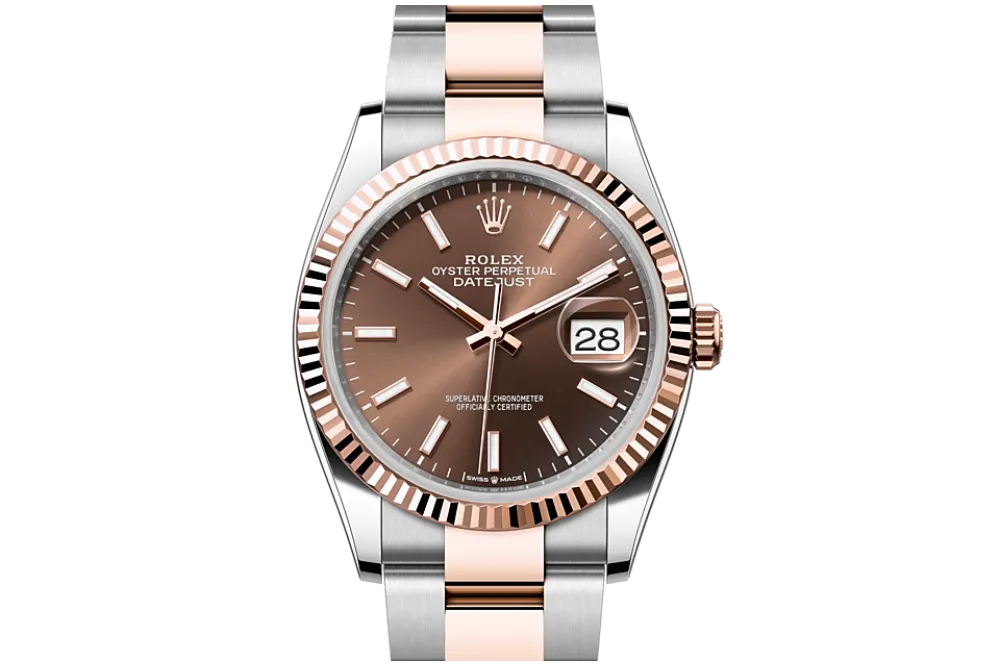 RSNOW Rolex Datejust 36 Oyster-36 mm-Oystersteel and Everose Gold Reference 126231 m126231-0044