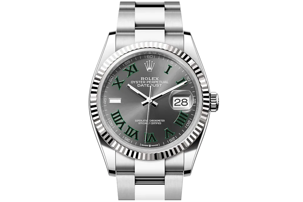 RSNOW Rolex Datejust 36 Oyster-36 mm-Oystersteel and White Gold Reference 126234 m126234-0046