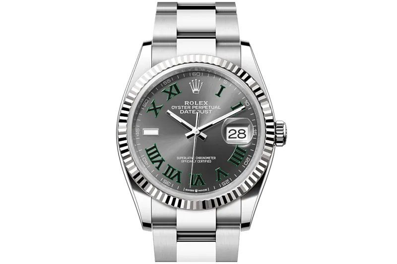 RSNOW Rolex Datejust 36 Oyster-36 mm-Oystersteel and White Gold Reference 126234 m126234-0046