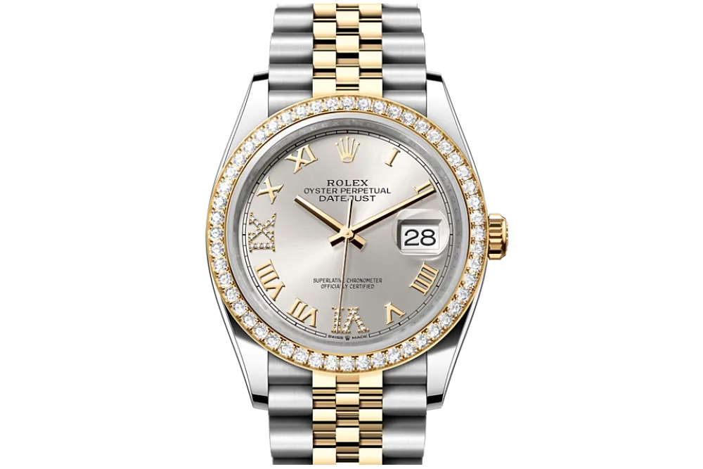 RSNOW Rolex Datejust 36 Oyster-36 mm-Oystersteel and Yellow Gold and Diamonds Reference 126283RBR m126283RBR-0017