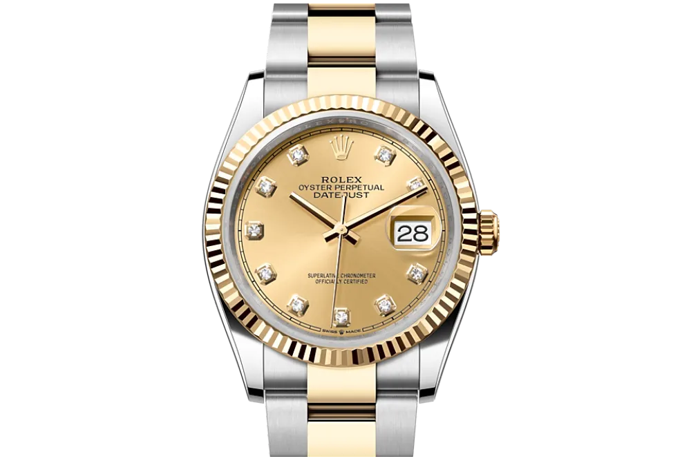 RSNOW Rolex Datejust 36 Oyster-36 mm-Oystersteel and Yellow Gold Reference 126233 m126233-0018