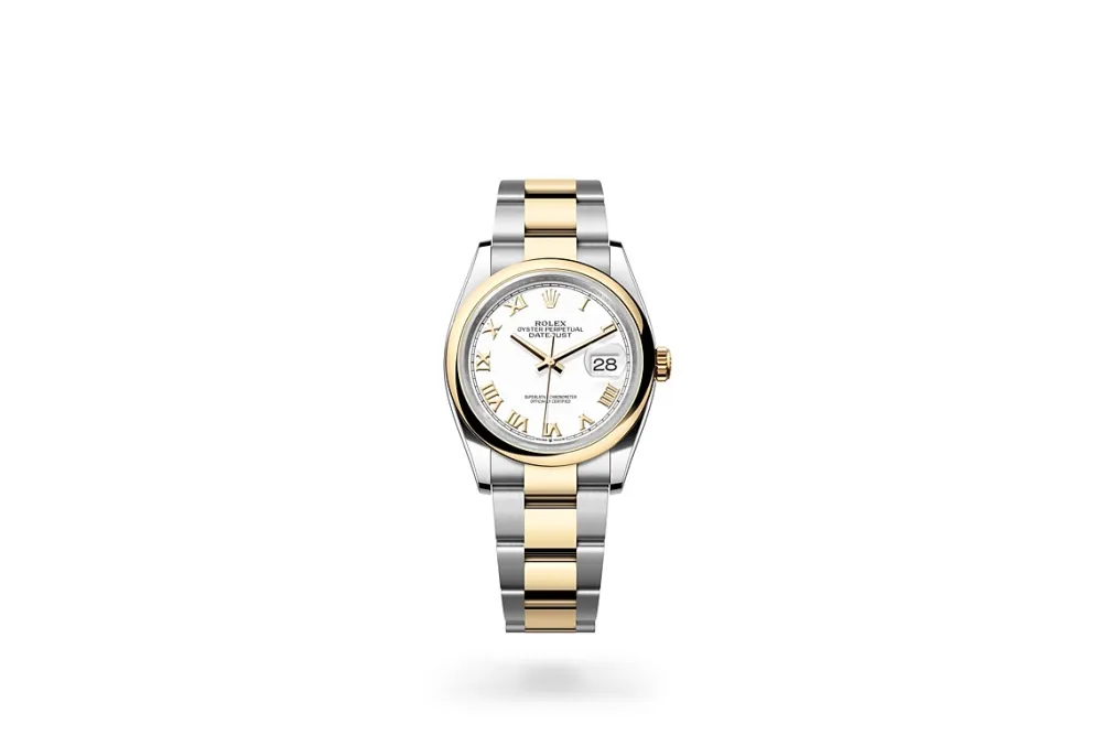RSNOW Rolex Datejust 36 Steel & Yellow Gold White Roman Dial Reference 126203 m126203-0030