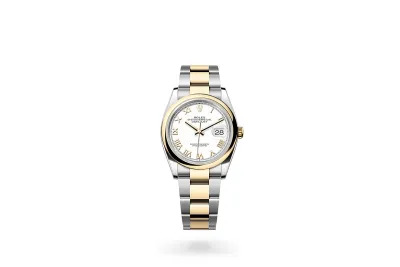 RSNOW Rolex Datejust 36 Steel & Yellow Gold White Roman Dial Reference 126203 m126203-0030 02