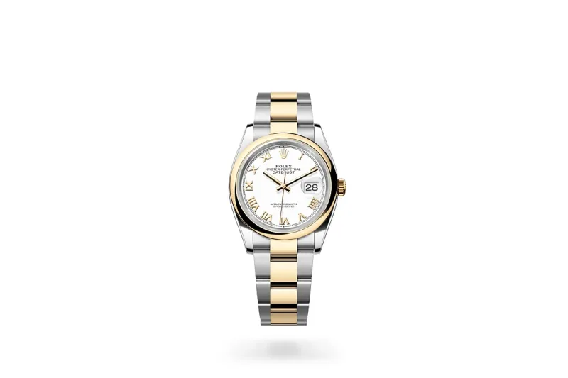 RSNOW Rolex Datejust 36 Steel & Yellow Gold White Roman Dial Reference 126203 m126203-0030