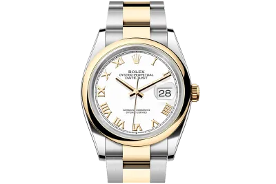 RSNOW Rolex Datejust 36 Steel & Yellow Gold White Roman Dial Reference 126203 m126203-0030 01