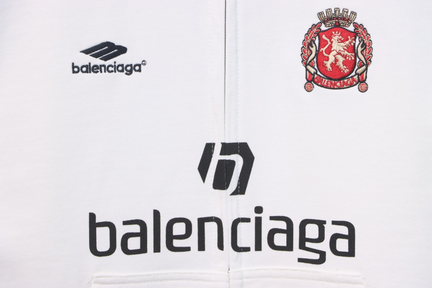Balenciaga Miami Exclusive Soccer Zip Up Hoodie White