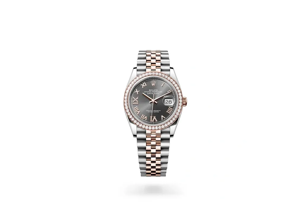 RSNOW Rolex Datejust 36 Oyster-36 mm-Oystersteel and Everose gold and Diamonds Reference 126281RBR m126281RBR-0011