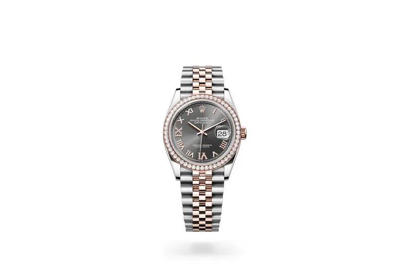 RSNOW Rolex Datejust 36 Oyster-36 mm-Oystersteel and Everose gold and Diamonds Reference 126281RBR m126281RBR-0011