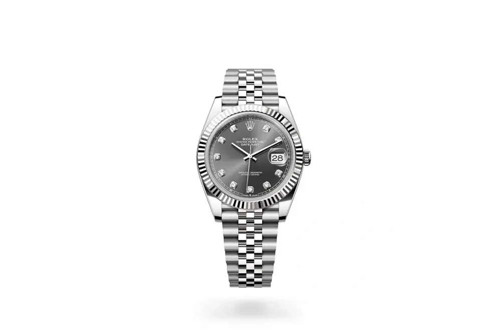 RSNOW Rolex Datejust 41 Oyster-41 mm-Oystersteel and White Gold Reference 126334 m126334-0006