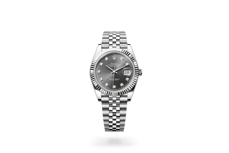 RSNOW Rolex Datejust 41 Oyster-41 mm-Oystersteel and White Gold Reference 126334 m126334-0006