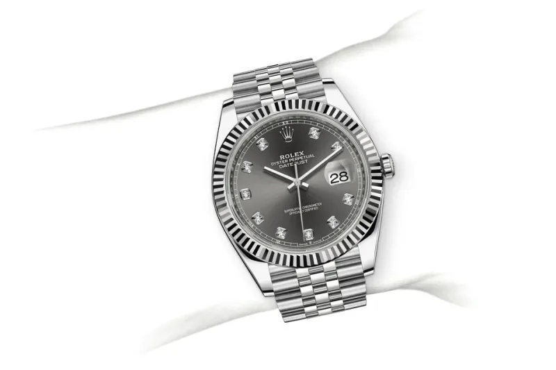 RSNOW Rolex Datejust 41 Oyster-41 mm-Oystersteel and White Gold Reference 126334 m126334-0006