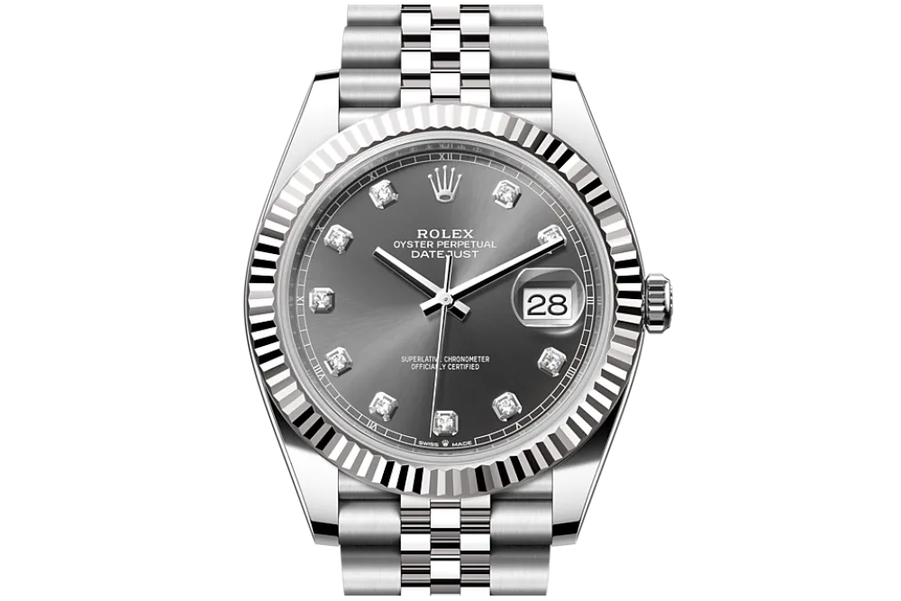 RSNOW Rolex Datejust 41 Oyster-41 mm-Oystersteel and White Gold Reference 126334 m126334-0006