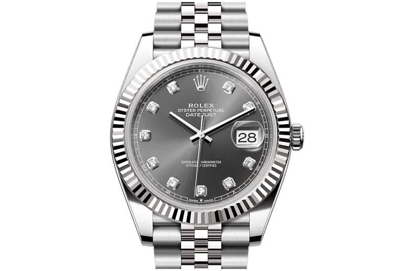 RSNOW Rolex Datejust 41 Oyster-41 mm-Oystersteel and White Gold Reference 126334 m126334-0006
