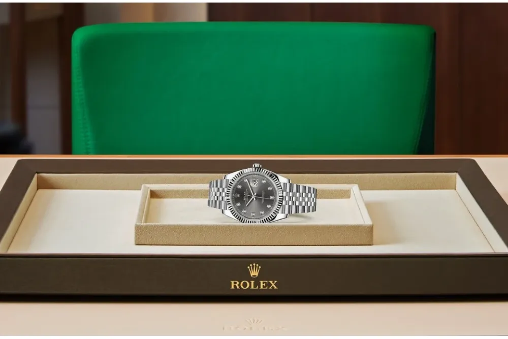 RSNOW Rolex Datejust 41 Oyster-41 mm-Oystersteel and White Gold Reference 126334 m126334-0006