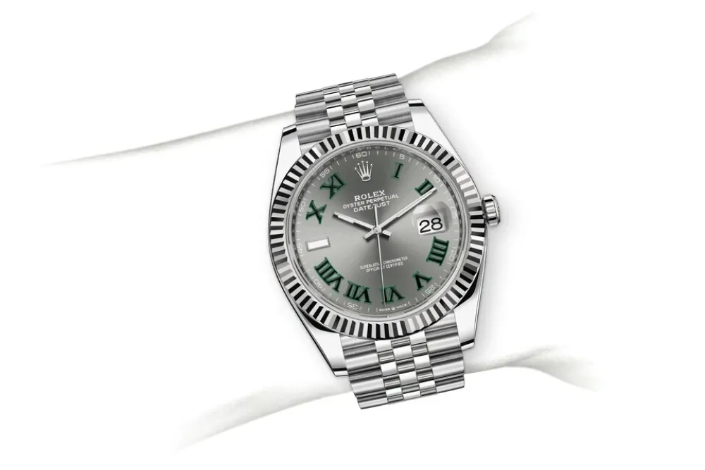 RSNOW Rolex Datejust 41 Oyster-41 mm-Oystersteel and White Gold Reference 126334 m126334-0022