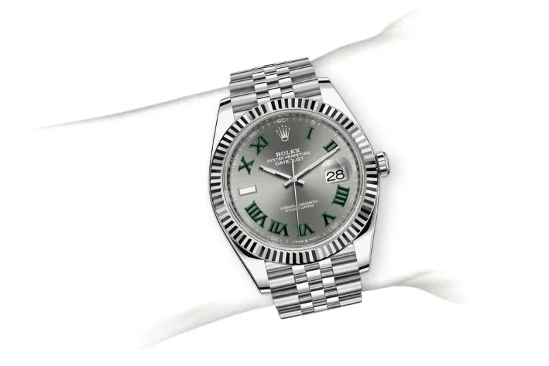 RSNOW Rolex Datejust 41 Oyster-41 mm-Oystersteel and White Gold Reference 126334 m126334-0022