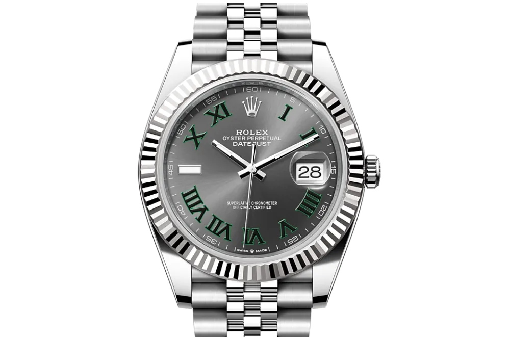 RSNOW Rolex Datejust 41 Oyster-41 mm-Oystersteel and White Gold Reference 126334 m126334-0022