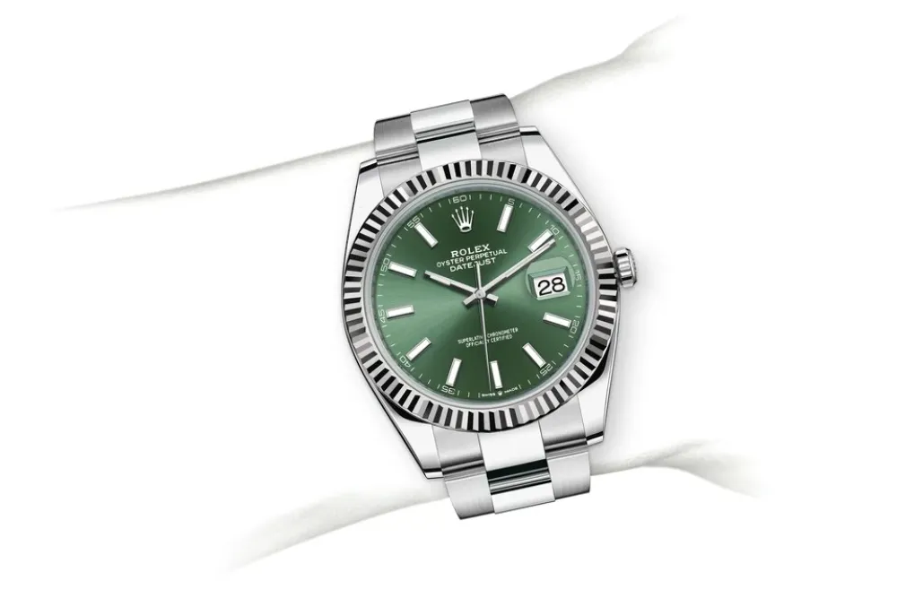 RSNOW Rolex Datejust 41 Oyster-41 mm-Oystersteel and White Gold Reference 126334 m126334-0027