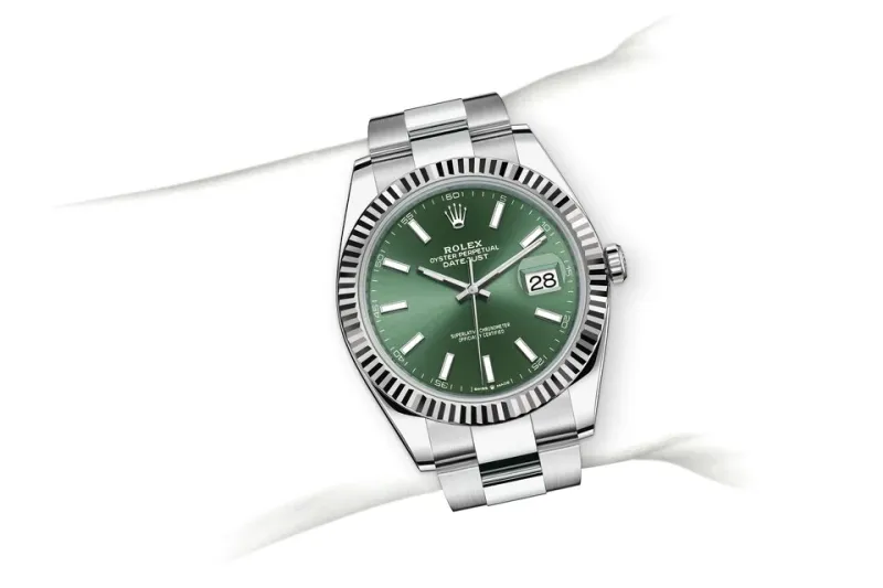 RSNOW Rolex Datejust 41 Oyster-41 mm-Oystersteel and White Gold Reference 126334 m126334-0027