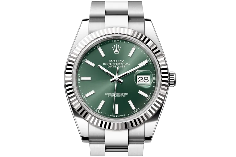 RSNOW Rolex Datejust 41 Oyster-41 mm-Oystersteel and White Gold Reference 126334 m126334-0027