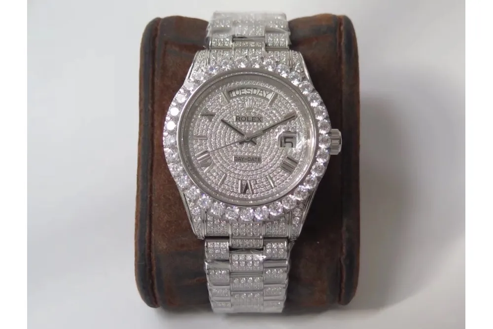 RSNOW Rolex Day-Date II Presidential VVS Moissanite Diamond Watch