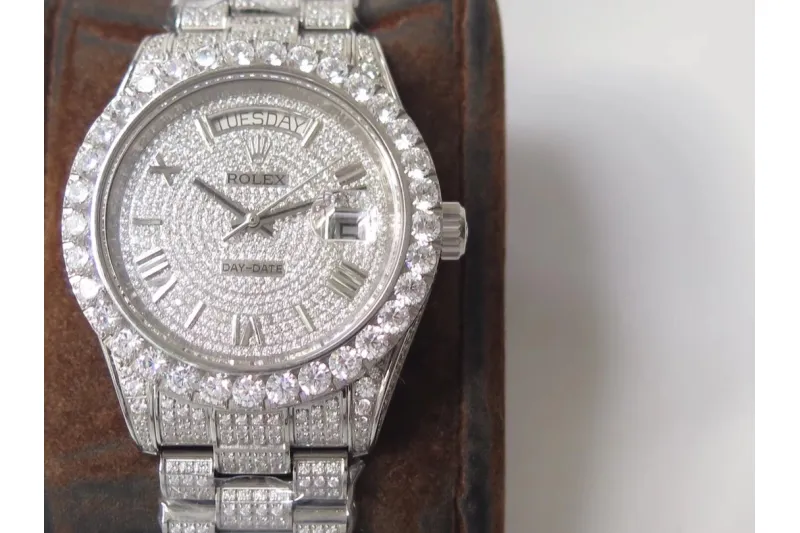 RSNOW Rolex Day-Date II Presidential VVS Moissanite Diamond Watch