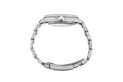 RSNOW Rolex Diamond Embezzled Datejust 41 Silver 5996 100000612DED4 (mossanite) 02