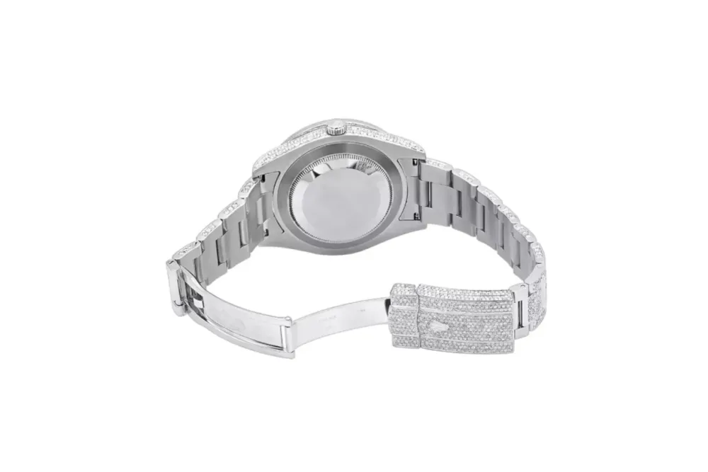 RSNOW Rolex Diamond Embezzled Datejust 41 Silver 5996 100000612DED4 (mossanite)