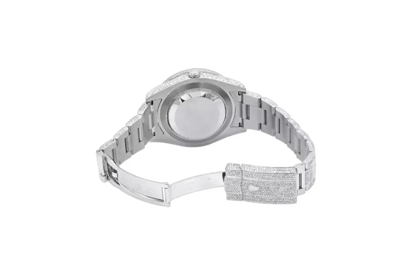 RSNOW Rolex Diamond Embezzled Datejust 41 Silver 5996 100000612DED4 (mossanite)